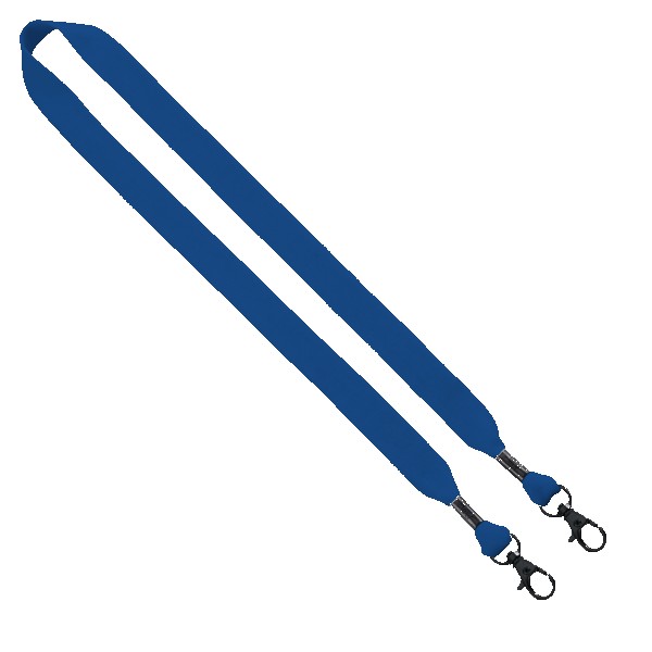 3/4" Cotton Double Lobster Clip Lanyard 1