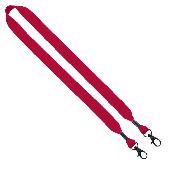 3/4" Cotton Double Lobster Clip Lanyard 1
