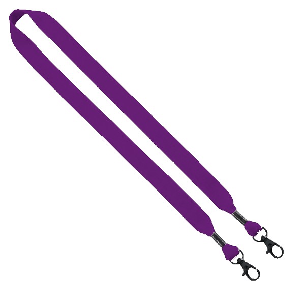 3/4" Cotton Double Lobster Clip Lanyard 1