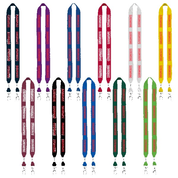 3/4" Cotton Double Lobster Clip Lanyard 1