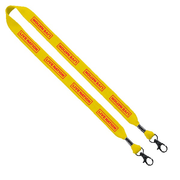 3/4" Cotton Double Lobster Clip Lanyard 1