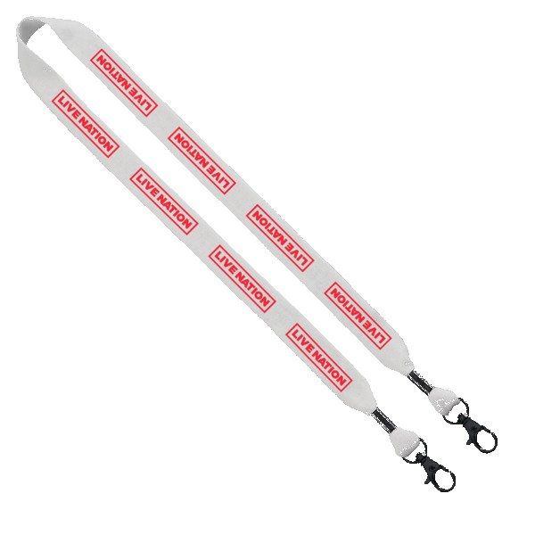 3/4" Cotton Double Lobster Clip Lanyard 1