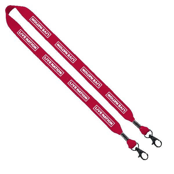 3/4" Cotton Double Lobster Clip Lanyard 1