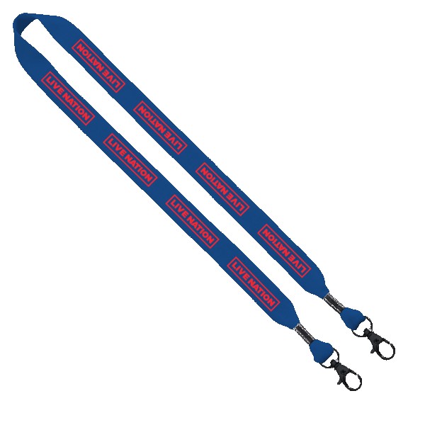 3/4" Cotton Double Lobster Clip Lanyard 1