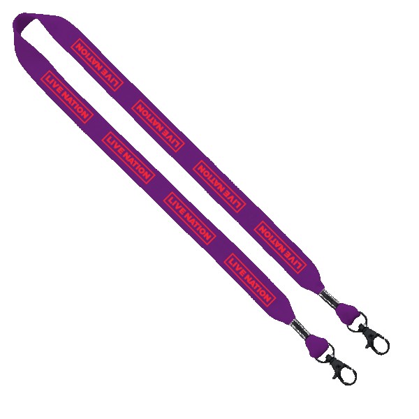 3/4" Cotton Double Lobster Clip Lanyard 1