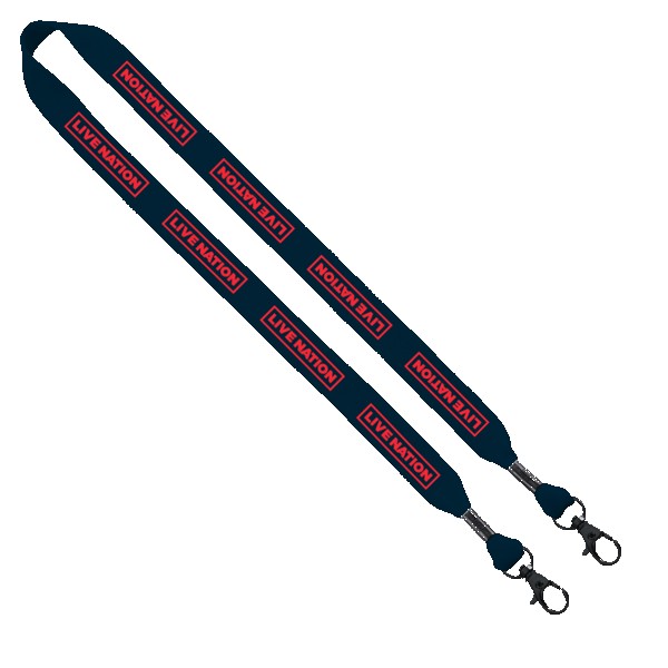 3/4" Cotton Double Lobster Clip Lanyard 1