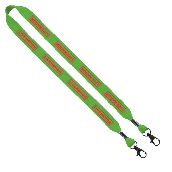 3/4" Cotton Double Lobster Clip Lanyard 1