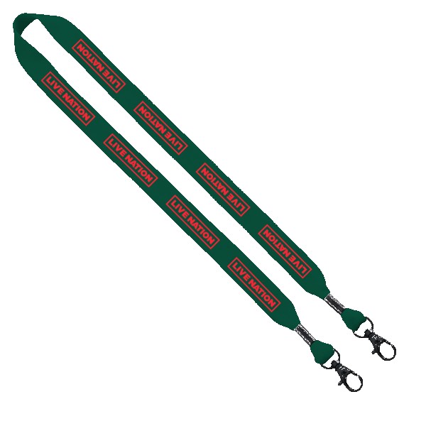 3/4" Cotton Double Lobster Clip Lanyard 1