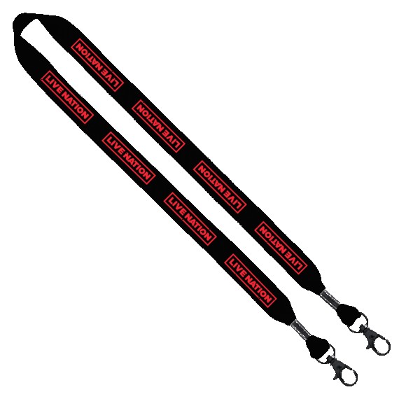 3/4" Cotton Double Lobster Clip Lanyard 1