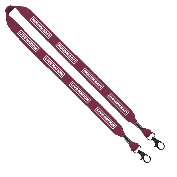 3/4" Cotton Double Lobster Clip Lanyard 1