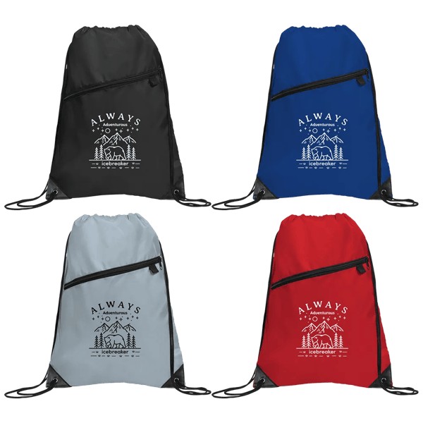 Gemma Recycled Slant Zipper Drawstring Bag 1 Gemma Recycled Slant Zipper Drawstring Bag 1