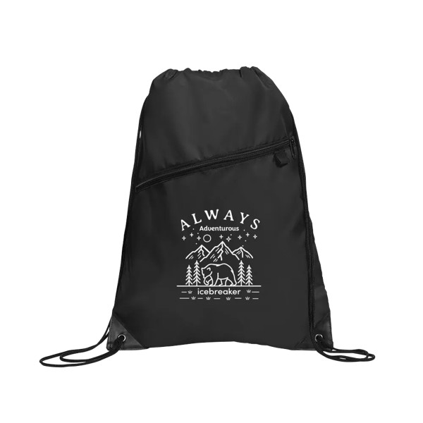 Gemma Recycled Slant Zipper Drawstring Bag 1