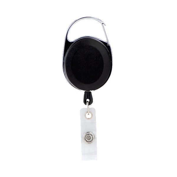 Oval Metal Retractable Badge Reel with Carabiner 1
