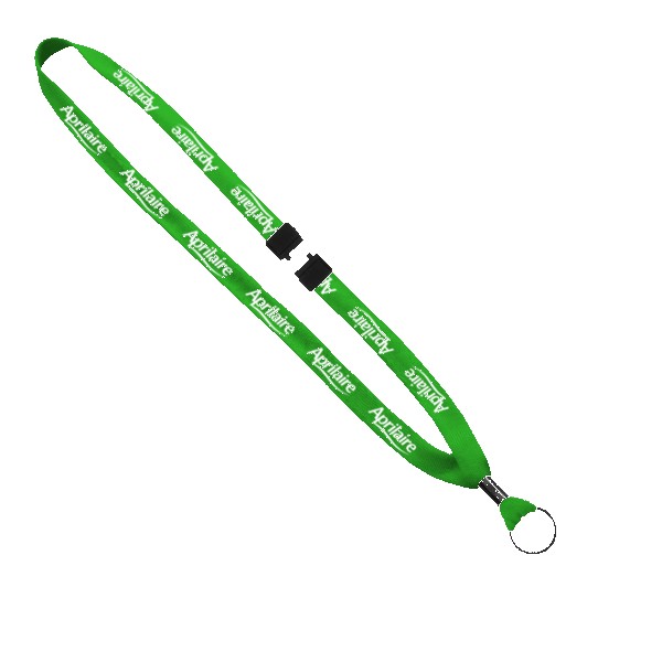 5/8" Polyester Shoelace Lanyard with Metal Crimp & Split-Ring 1