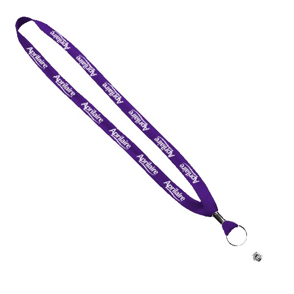 5/8" Polyester Shoelace Lanyard with Metal Crimp & Split-Ring 1