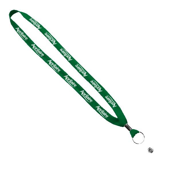 5/8" Polyester Shoelace Lanyard with Metal Crimp & Split-Ring 1
