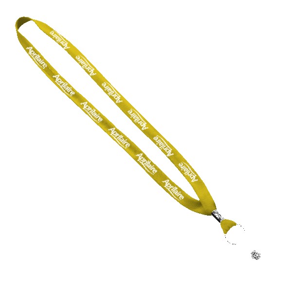 5/8" Polyester Shoelace Lanyard with Metal Crimp & Split-Ring 1