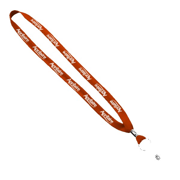 5/8" Polyester Shoelace Lanyard with Metal Crimp & Split-Ring 1