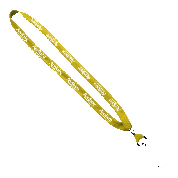 5/8" Polyester Shoelace Lanyard with Metal Crimp & Split-Ring 1