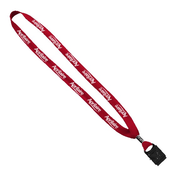 5/8" Polyester Shoelace Lanyard with Metal Crimp & Split-Ring 1