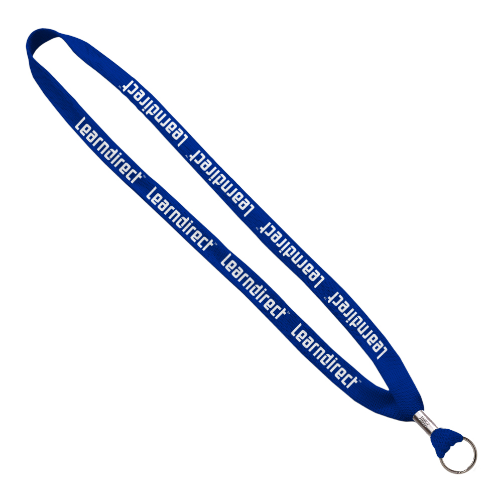 5/8" Polyester Shoelace Lanyard with Metal Crimp & Split-Ring 1