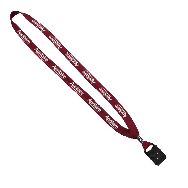 5/8" Polyester Shoelace Lanyard with Metal Crimp & Split-Ring 1