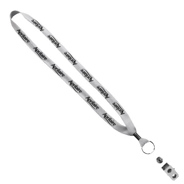 5/8" Polyester Shoelace Lanyard with Metal Crimp & Split-Ring 1