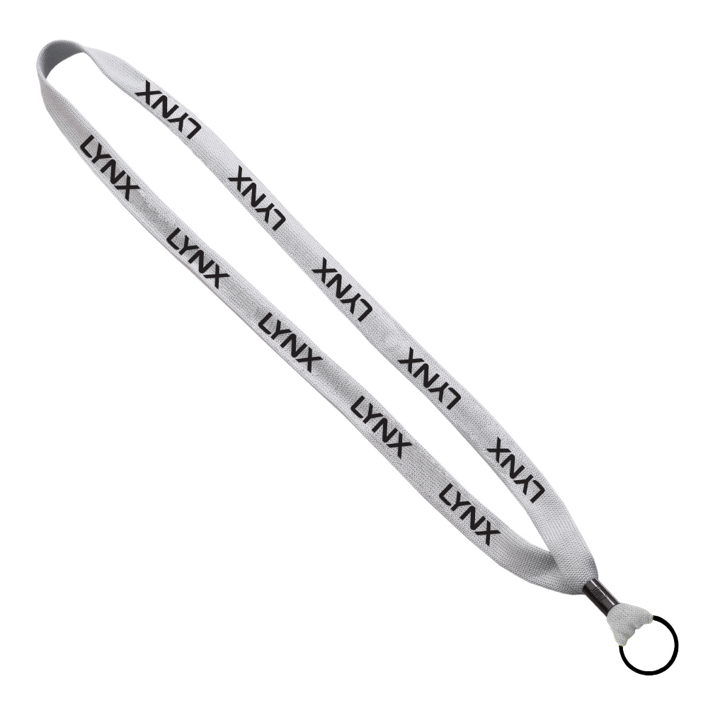 5/8" Polyester Shoelace Lanyard with Metal Crimp & Split-Ring 1
