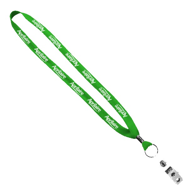 5/8" Polyester Shoelace Lanyard with Metal Crimp & Split-Ring 1