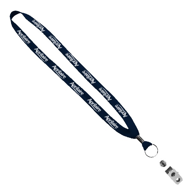 5/8" Polyester Shoelace Lanyard with Metal Crimp & Split-Ring 1