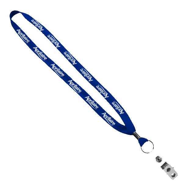 5/8" Polyester Shoelace Lanyard with Metal Crimp & Split-Ring 1