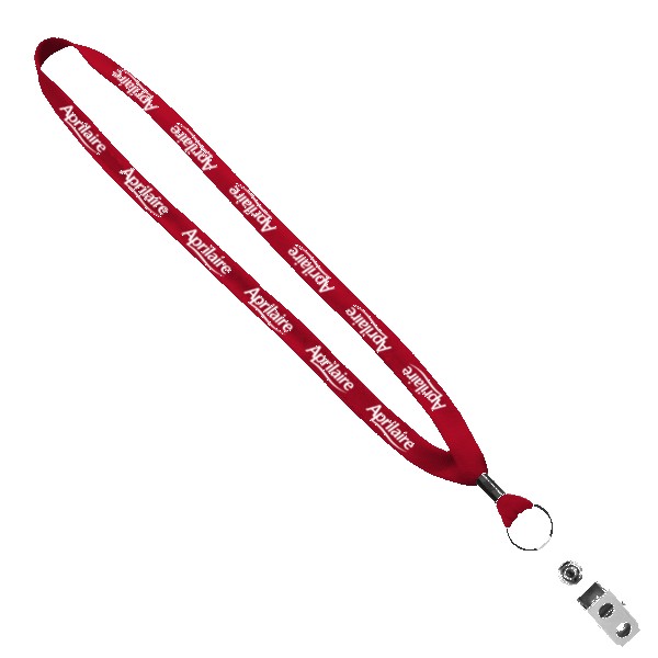 5/8" Polyester Shoelace Lanyard with Metal Crimp & Split-Ring 1