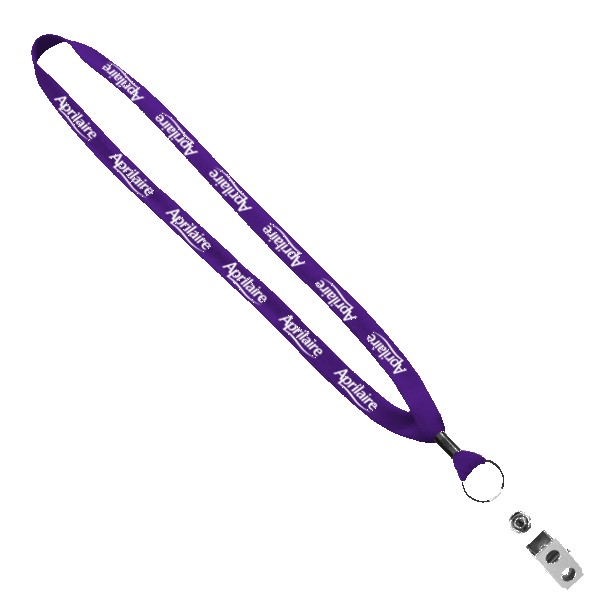 5/8" Polyester Shoelace Lanyard with Metal Crimp & Split-Ring 1