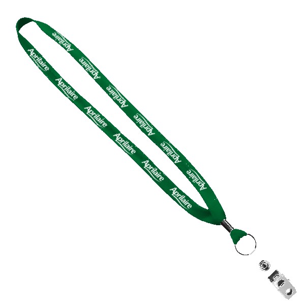 5/8" Polyester Shoelace Lanyard with Metal Crimp & Split-Ring 1
