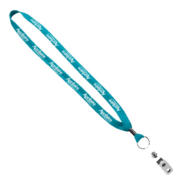 5/8" Polyester Shoelace Lanyard with Metal Crimp & Split-Ring 1