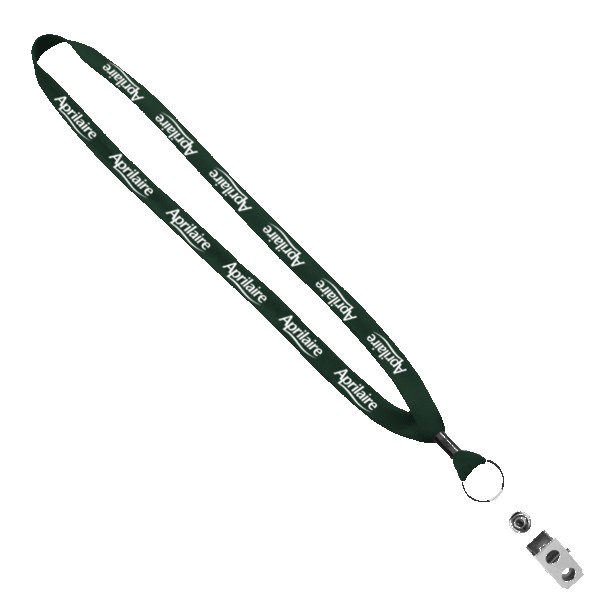 5/8" Polyester Shoelace Lanyard with Metal Crimp & Split-Ring 1