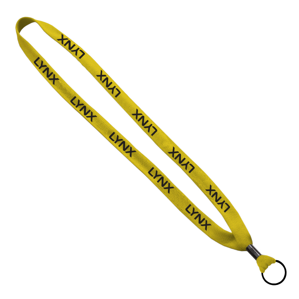 5/8" Polyester Shoelace Lanyard with Metal Crimp & Split-Ring 1