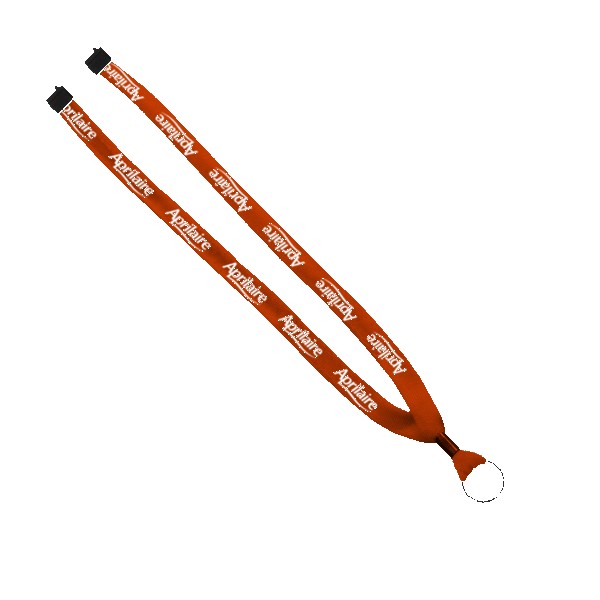 5/8" Polyester Shoelace Lanyard with Metal Crimp & Split-Ring 1