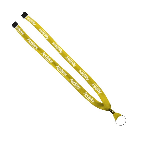 5/8" Polyester Shoelace Lanyard with Metal Crimp & Split-Ring 1
