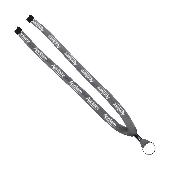 5/8" Polyester Shoelace Lanyard with Metal Crimp & Split-Ring 1