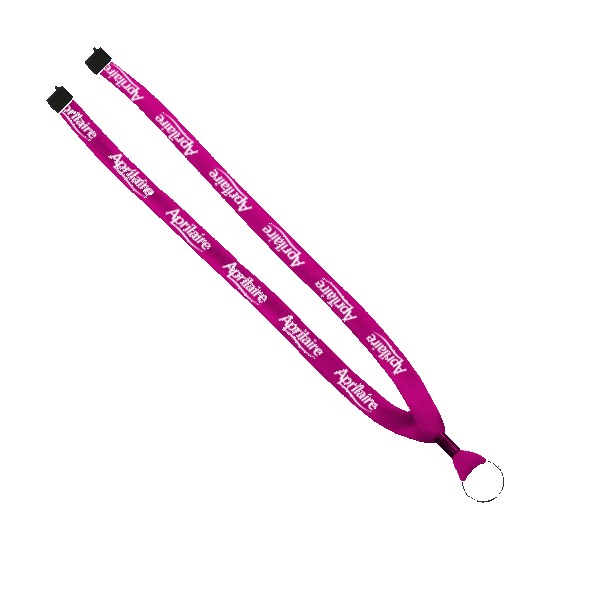 5/8" Polyester Shoelace Lanyard with Metal Crimp & Split-Ring 1