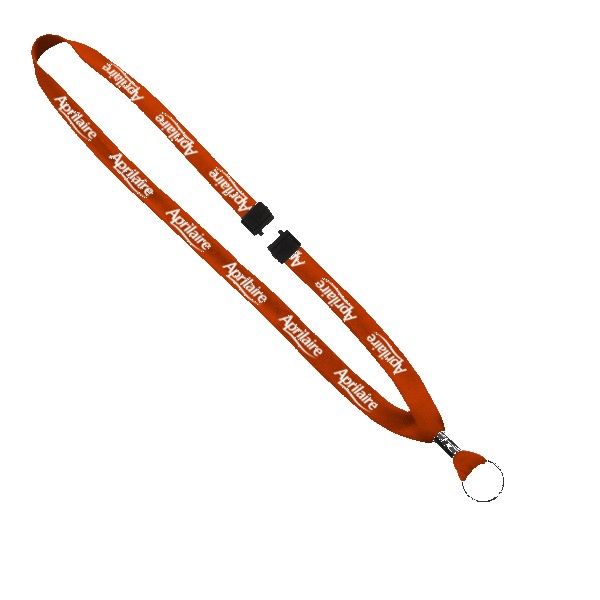 5/8" Polyester Shoelace Lanyard with Metal Crimp & Split-Ring 1