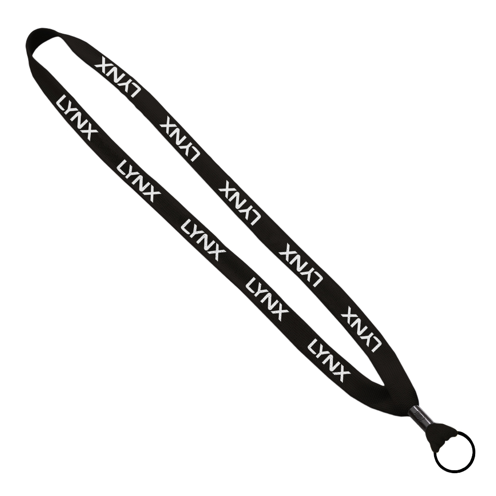 5/8" Polyester Shoelace Lanyard with Metal Crimp & Split-Ring 1