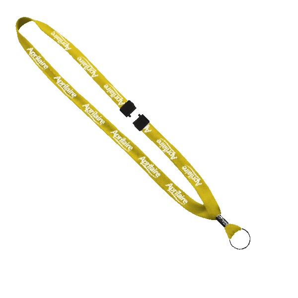 5/8" Polyester Shoelace Lanyard with Metal Crimp & Split-Ring 1