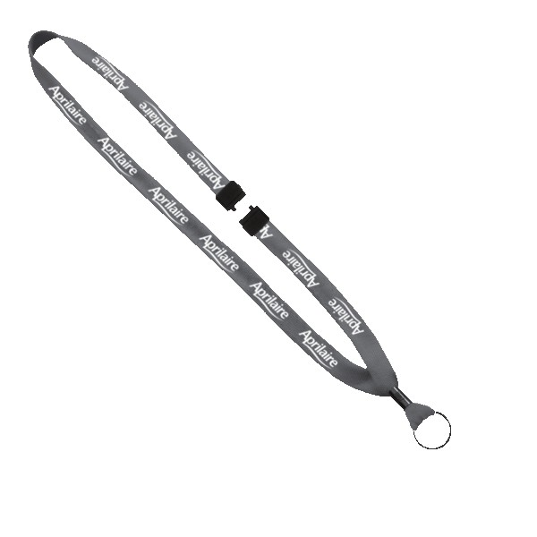 5/8" Polyester Shoelace Lanyard with Metal Crimp & Split-Ring 1