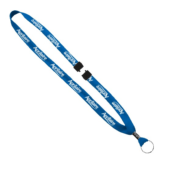 5/8" Polyester Shoelace Lanyard with Metal Crimp & Split-Ring 1