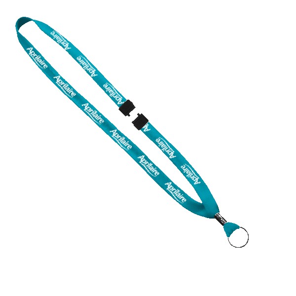 5/8" Polyester Shoelace Lanyard with Metal Crimp & Split-Ring 1