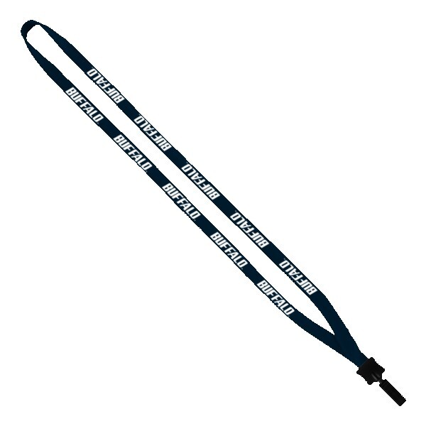 1/2" Cotton Lanyard with Plastic Clamshell & Bulldog Clip 1