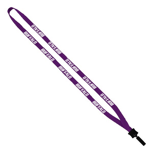 1/2" Cotton Lanyard with Plastic Clamshell & Bulldog Clip 1