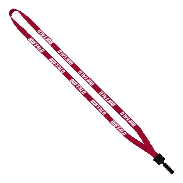 1/2" Cotton Lanyard with Plastic Clamshell & Bulldog Clip 1